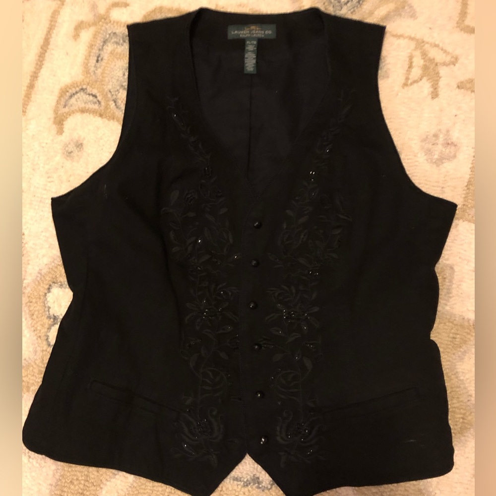 Ralph Lauren LRL black vest with beading